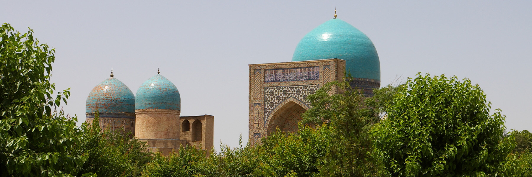 Light-blue dome of the Mosque Kok-Gumbaz in Shahr-i Sabz, Uzbekistan